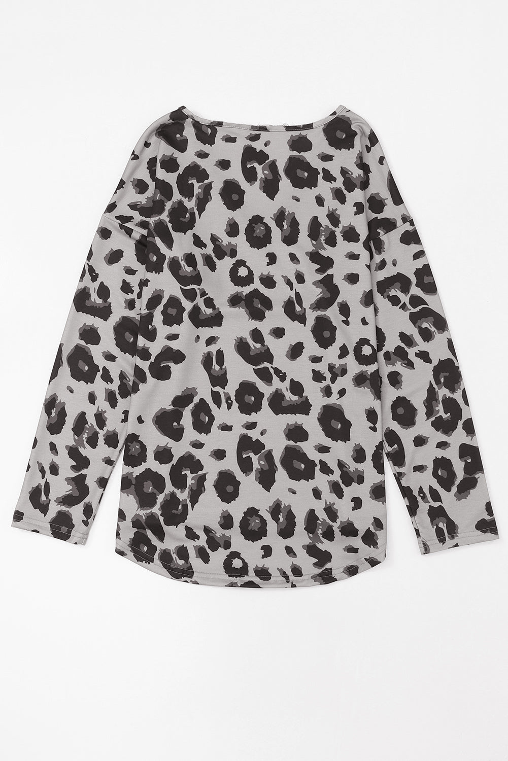 Leopard V-Neck Dropped Shoulder Blouse.