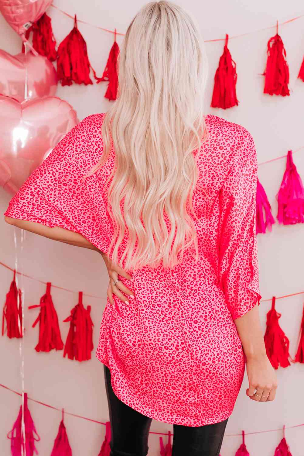 Leopard V-Neck Top.