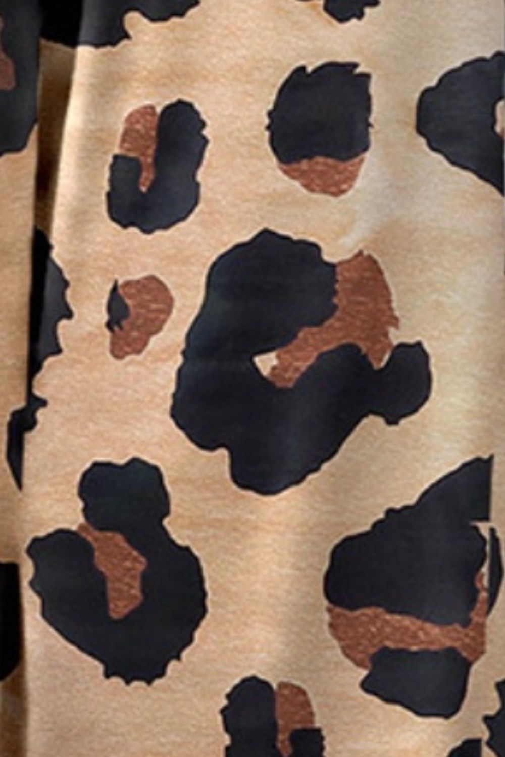 Leopard wide leg pants, opaque.
