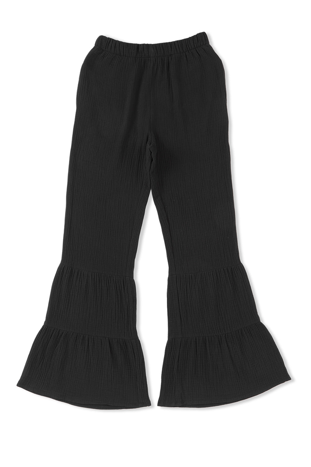 Long flare pants with pocket, casual style.