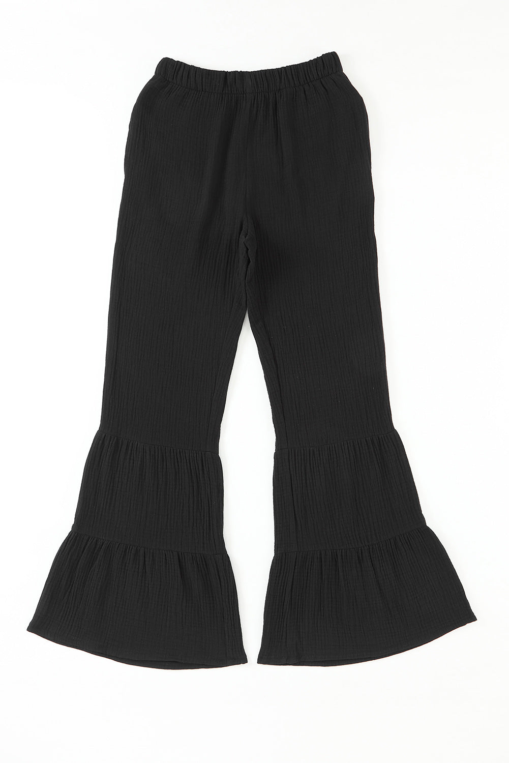 Long flare pants with pocket, casual style.