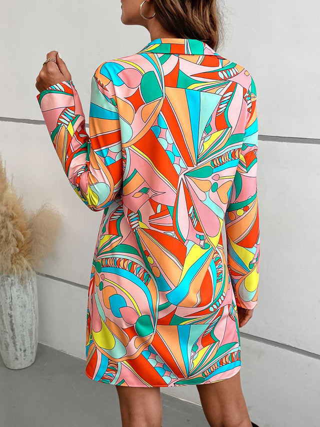 Long Sleeve Collared Shirt Dress.