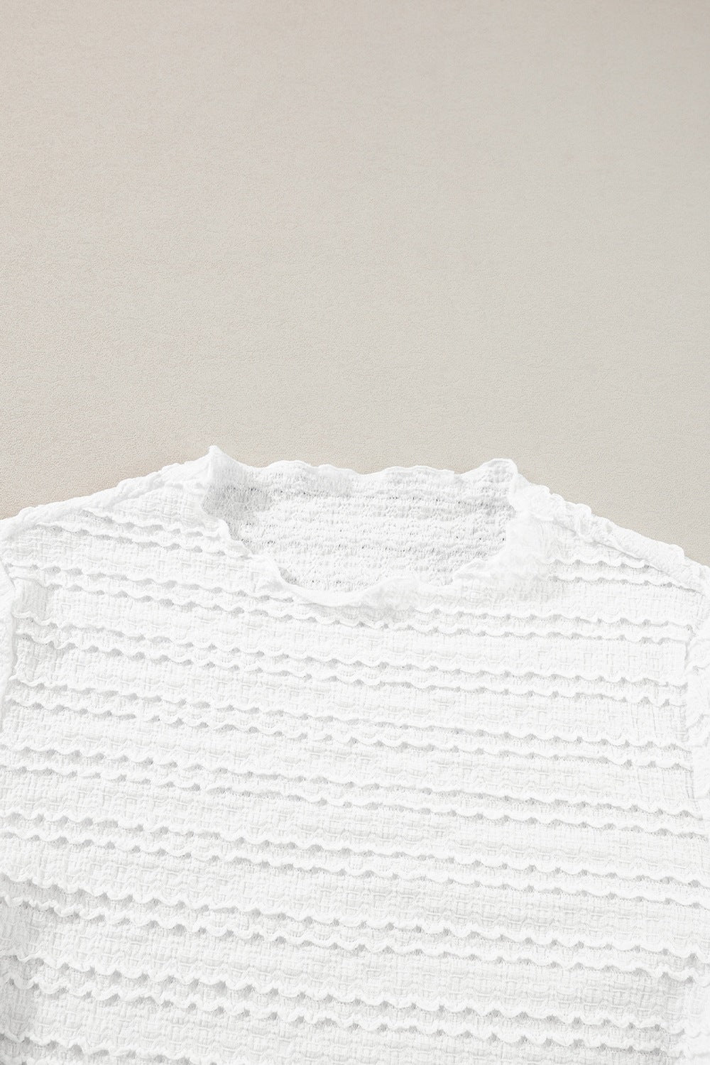 Long Sleeve Jacquard Slim Top.
