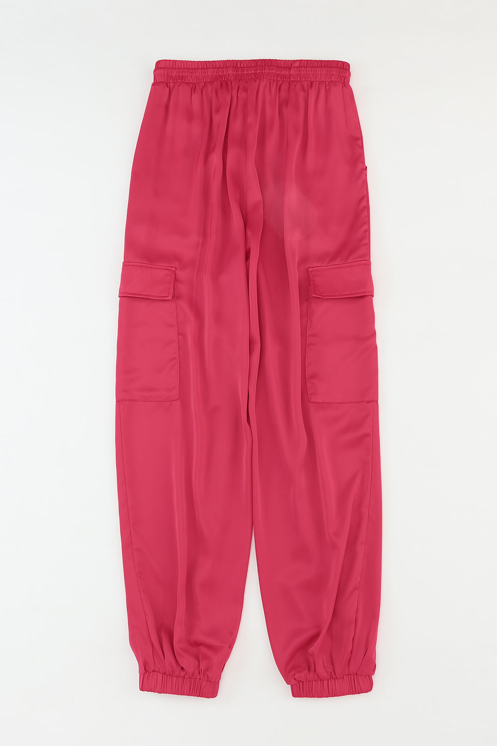 Long tie waist pocketed pants, casual style.