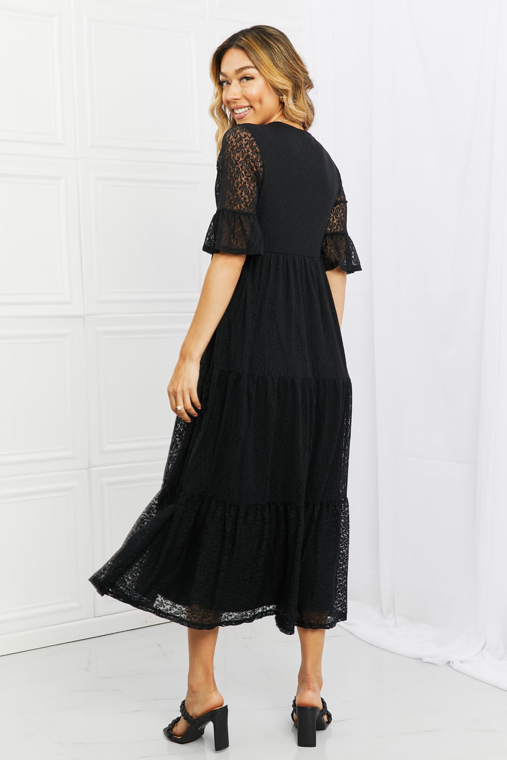 P. Rose Plus Size Lovely Lace Tiered Dress.
