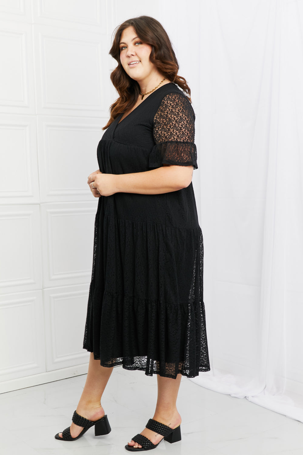 P. Rose Plus Size Lovely Lace Tiered Dress.