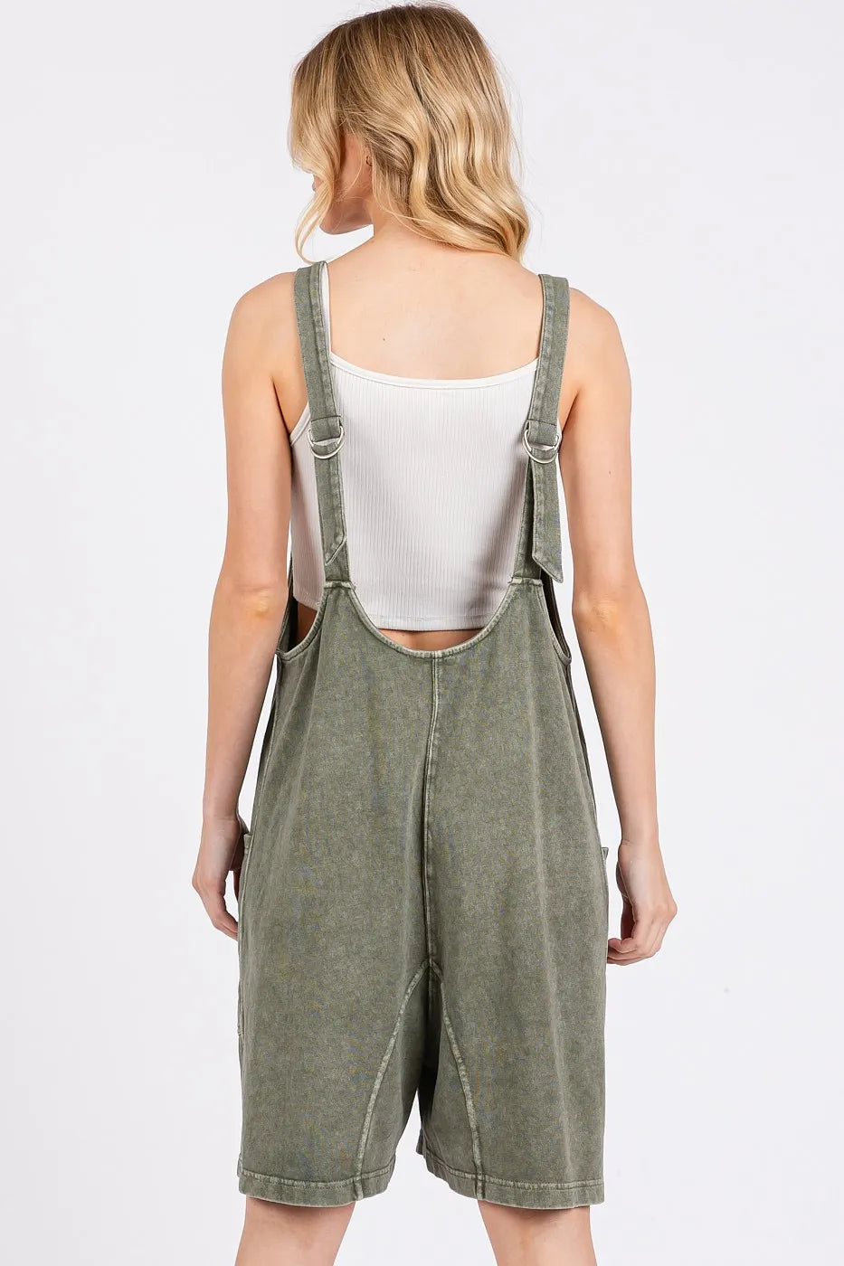 Low Scoop Neck Tank Washed French Terry Romper