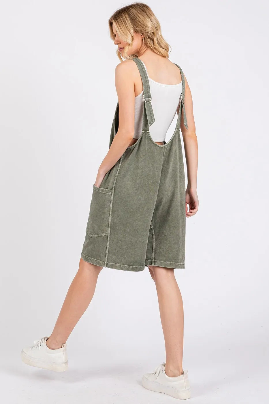 Low Scoop Neck Tank Washed French Terry Romper