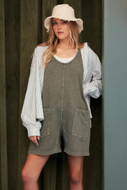Low Scoop Neck Tank Washed French Terry Romper