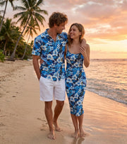 Matching Couples Outfits - Blue Hawaiian