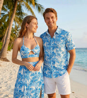 Matching Couples Outfits - Blue Palms