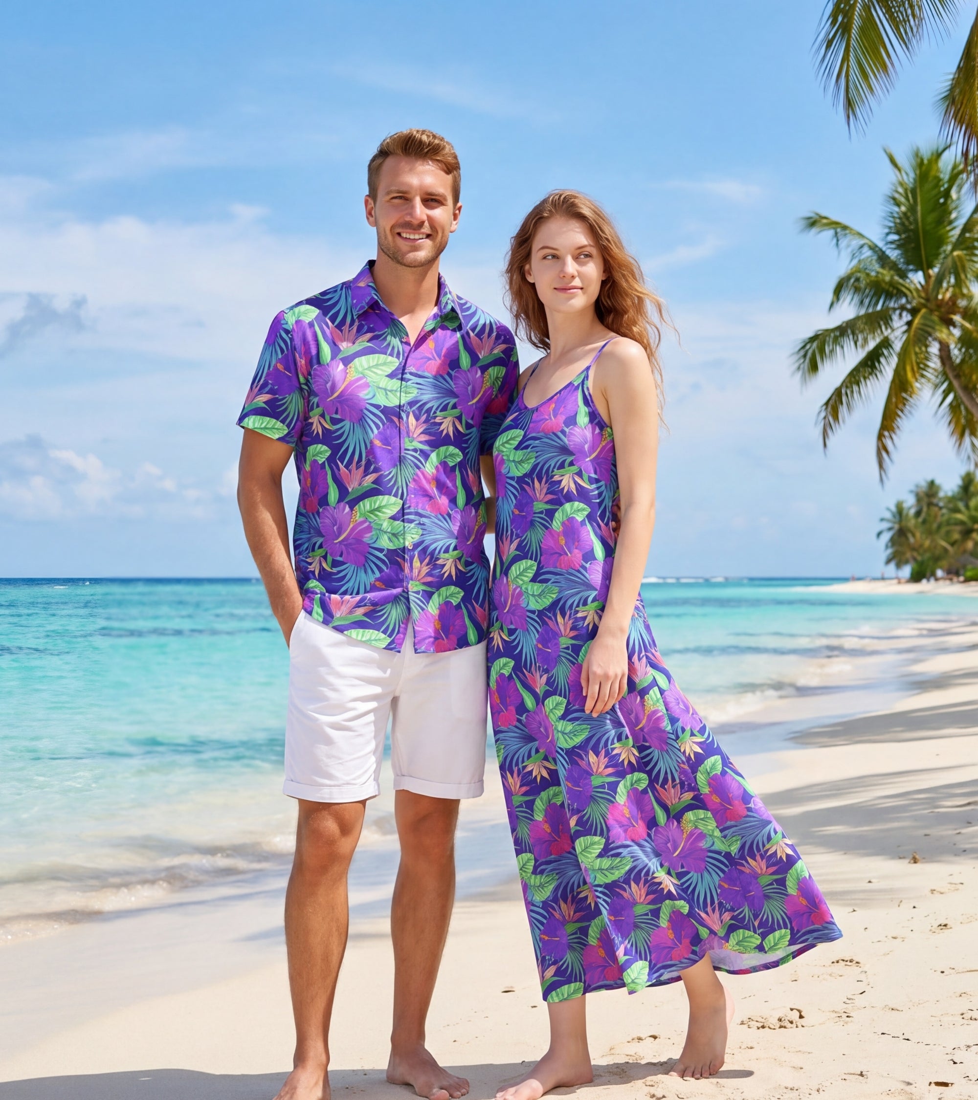 Matching Couples Outfits - Purple Paradise