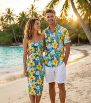 Matching Couples Outfits - Yellow Hibiscus