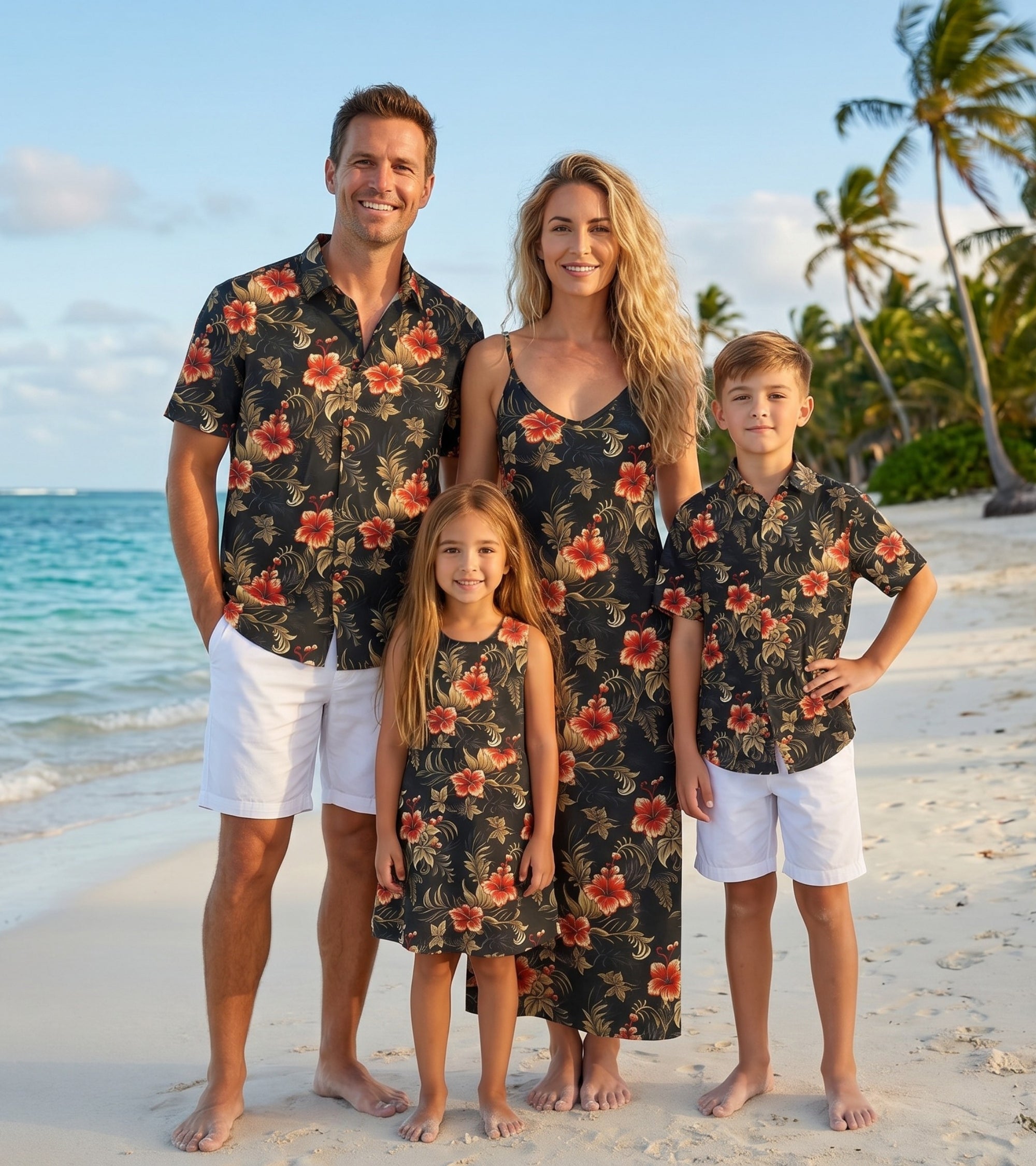 Matching Family Outfits - Midnight Hibiscus