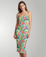 Womens Bodycon Midi Dress - Sun & Sea Breeze