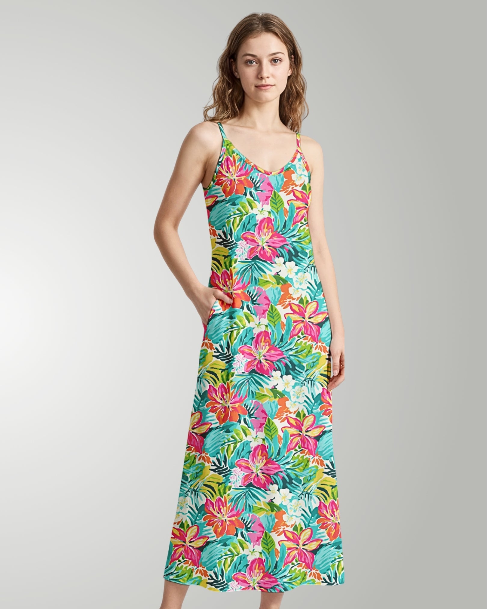 Maxi Slip Dress - Sun & Sea Breeze
