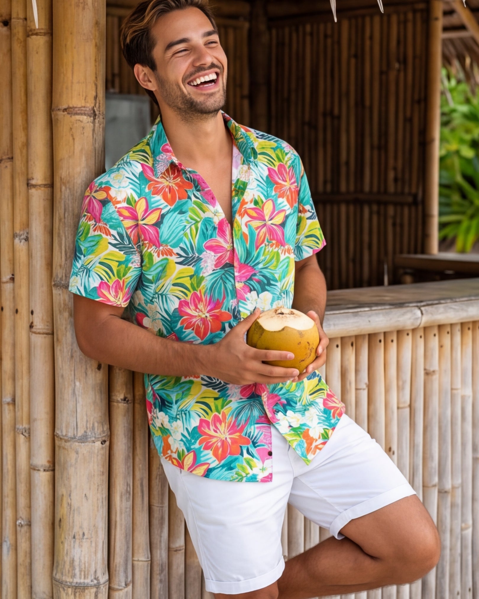 Mens Hawaiian Shirt - Sun & Sea Breeze