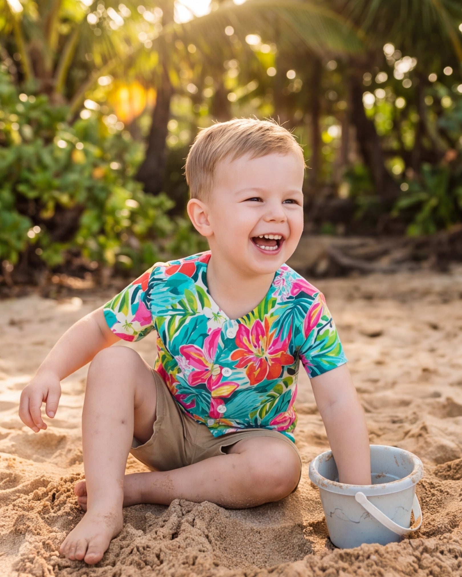 Childs Button Jersey - Sun & Sea Breeze