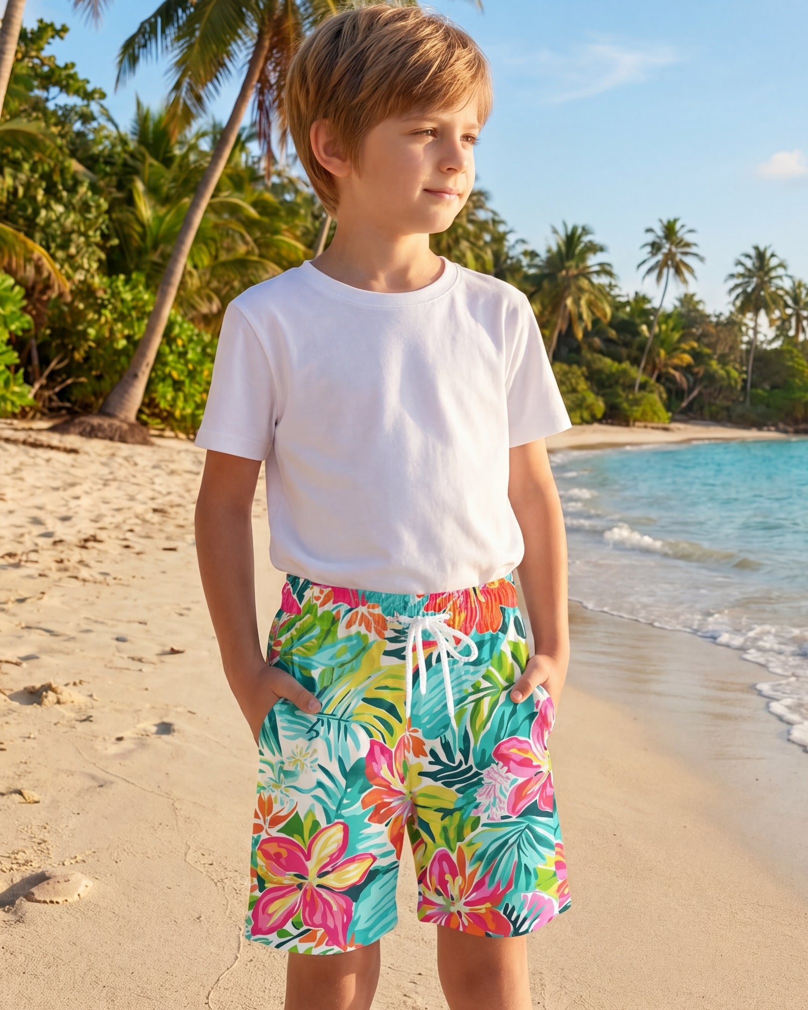 Youth Beach Shorts - Sun & Sea Breeze