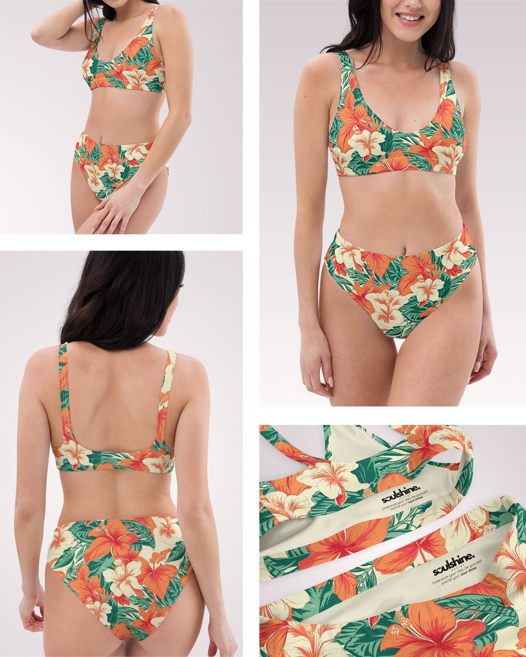 High Waist Bikini - Tropical Hawaiian II