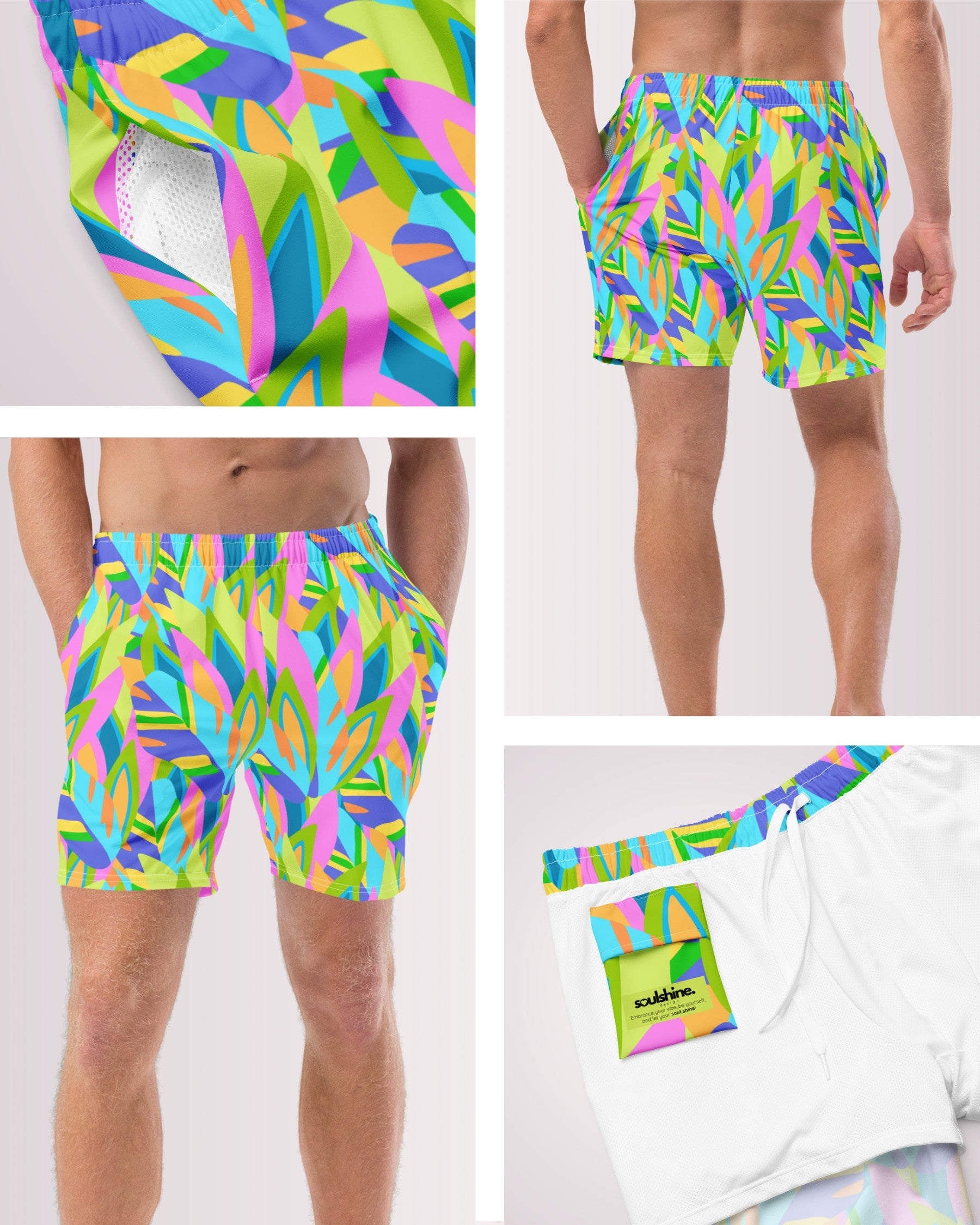Mens Swim Trunks - Colorful Abstract IX