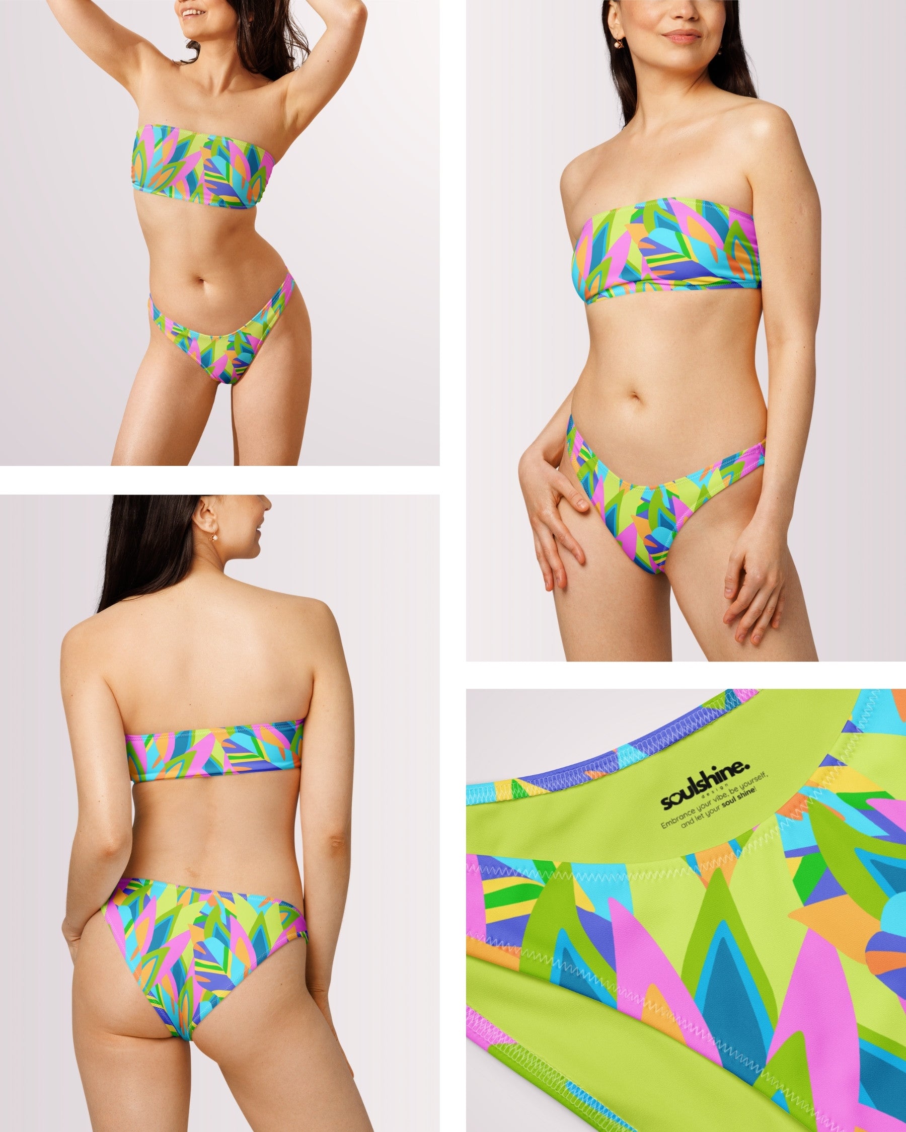 Bandeau Bikini - Colorful Abstract IX