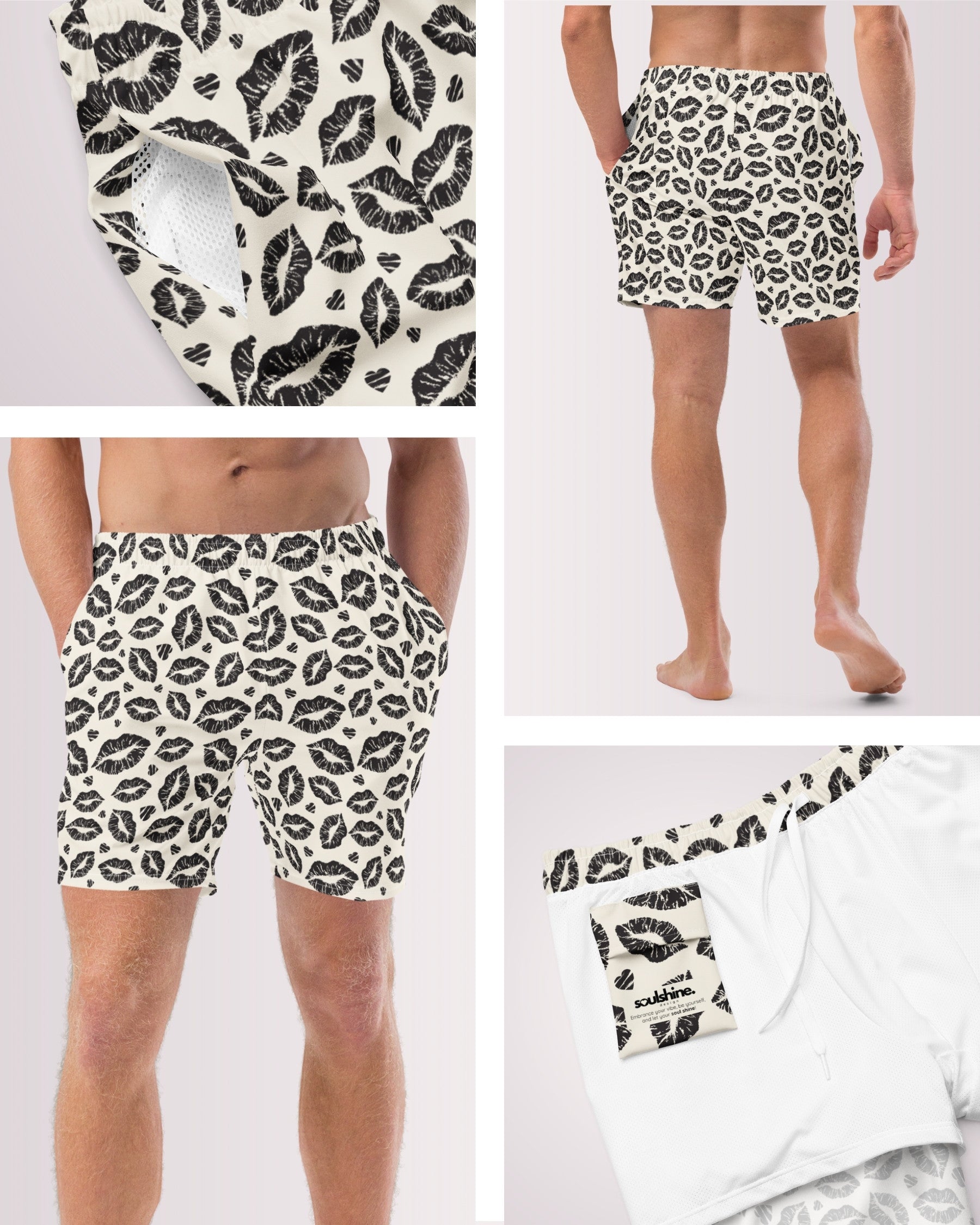 Mens Swim Trunks - Lips I