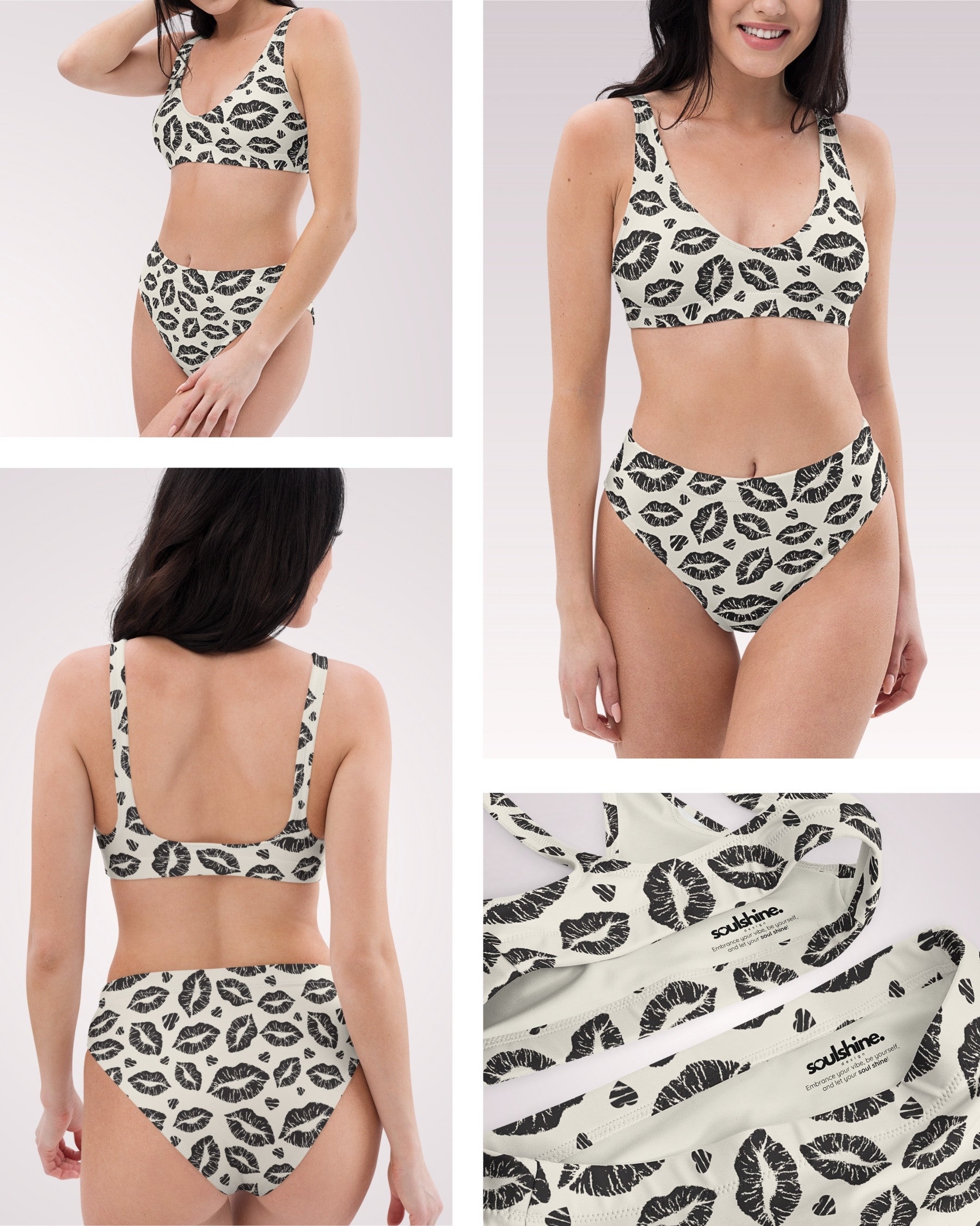 High Waist Bikini - Lips I