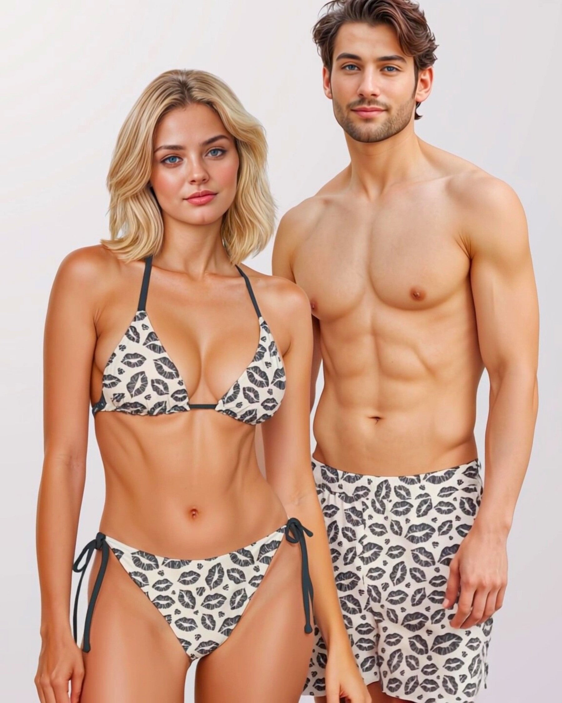 Couples Matching Swimsuits - Lips I
