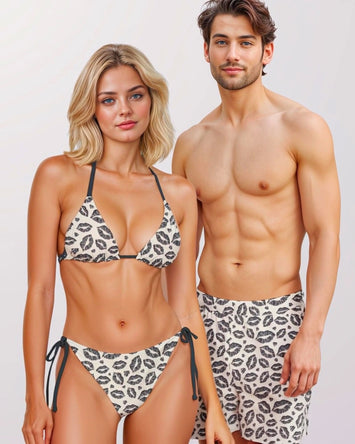 Couples Matching Swimsuits - Lips I