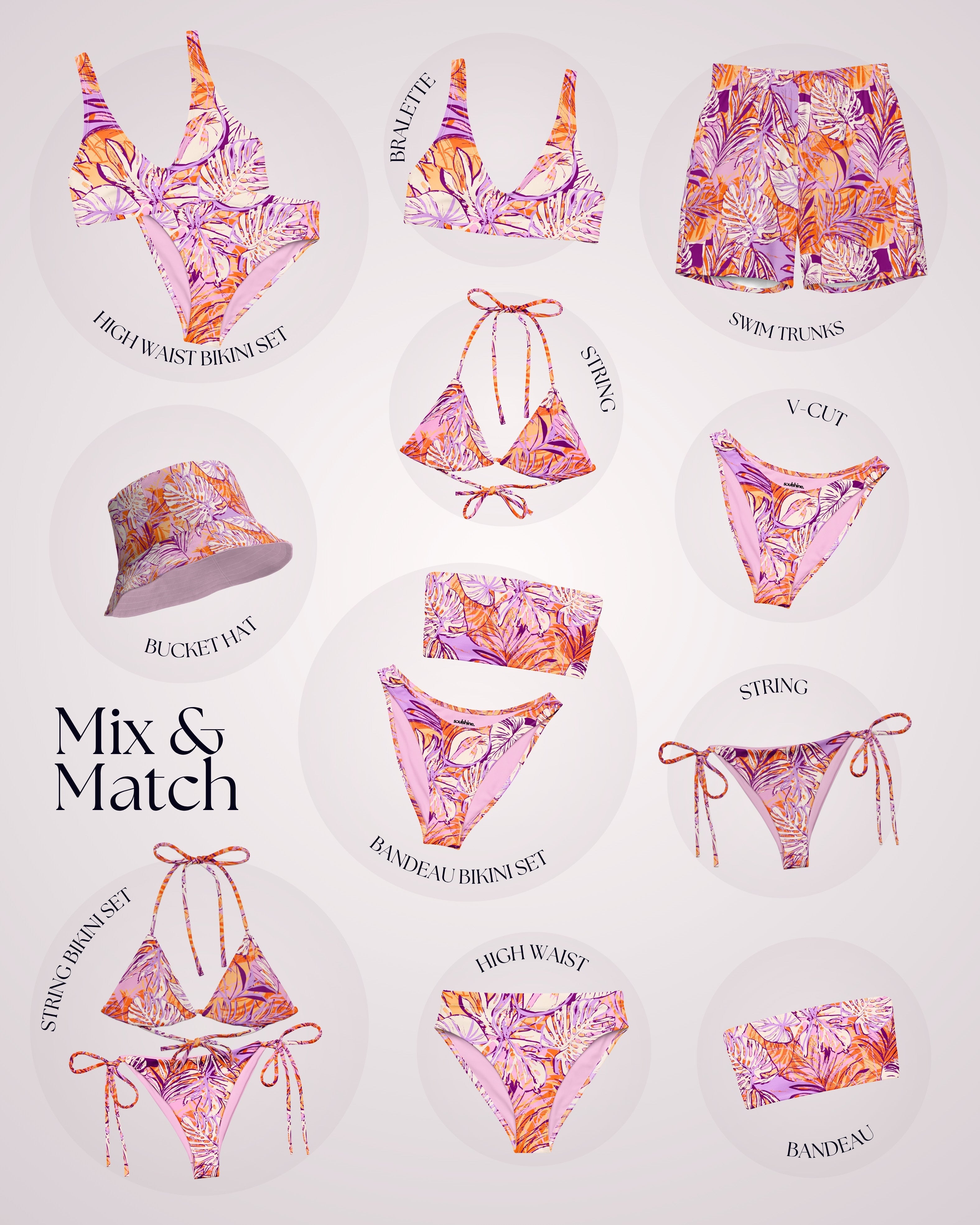 Couples Matching Swimsuits - Hawaiian Tropical VII