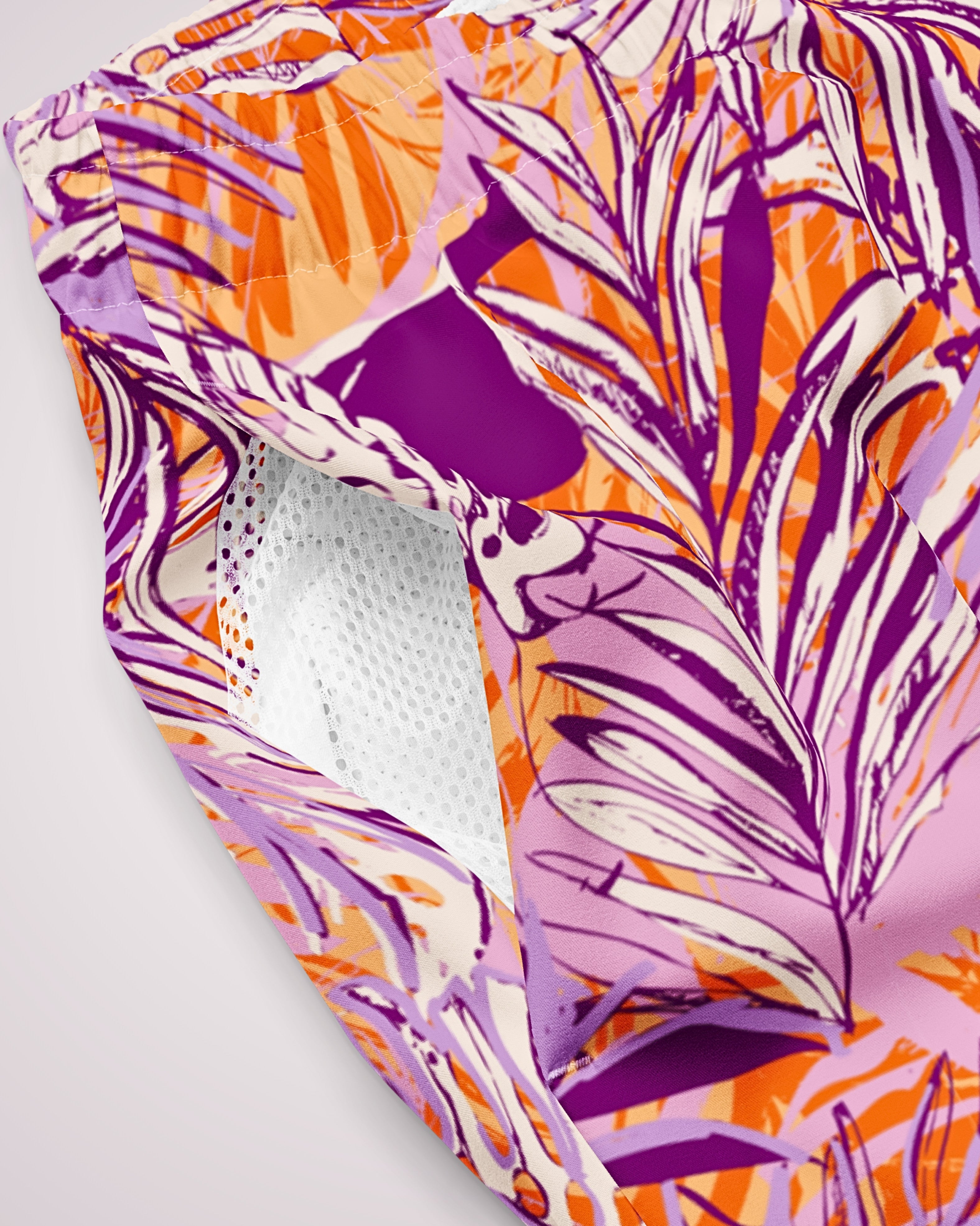 Mens Swim Trunks - Hawaiian Tropical VII