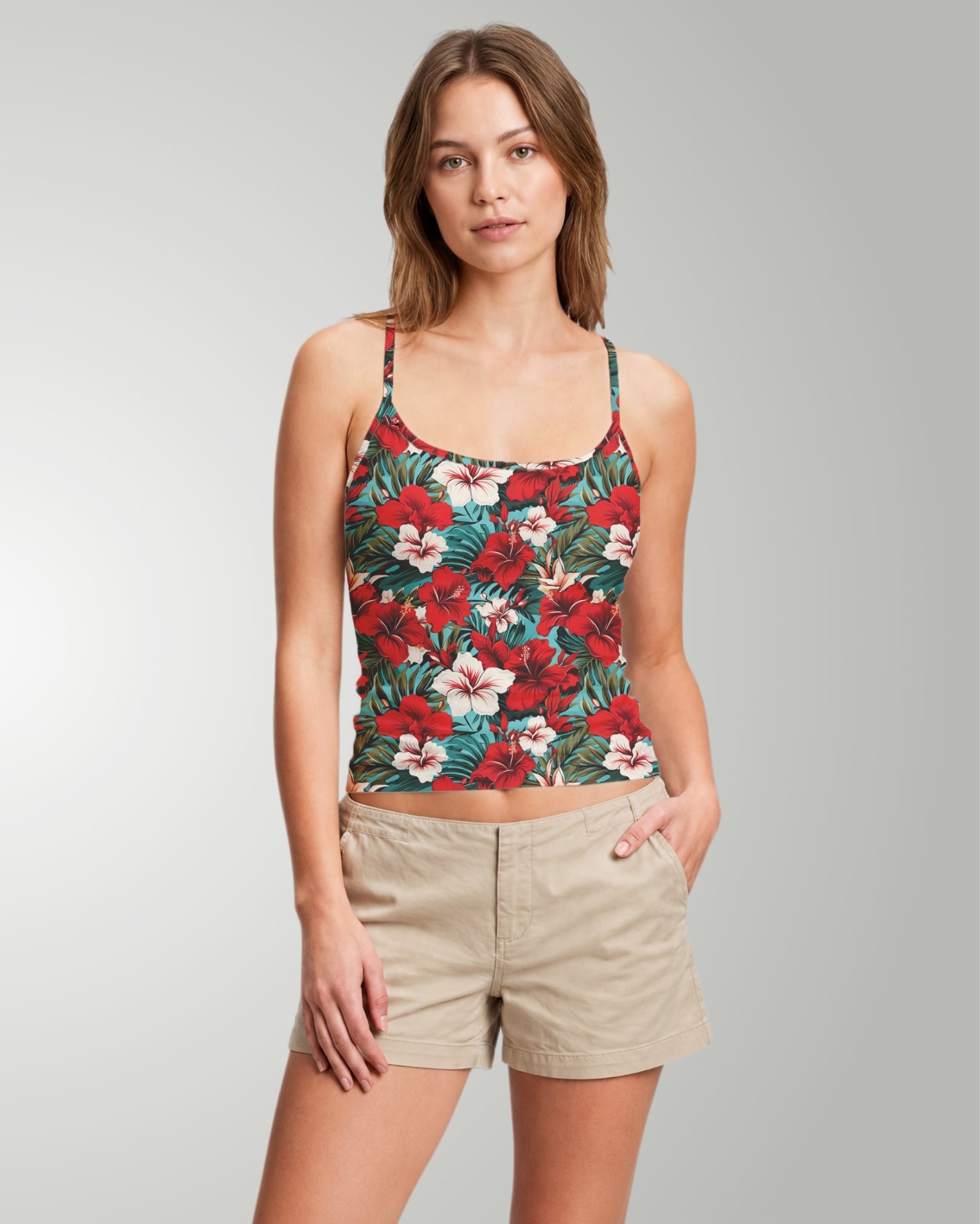 Womens Crop Cami Tank - Aloha Vibes