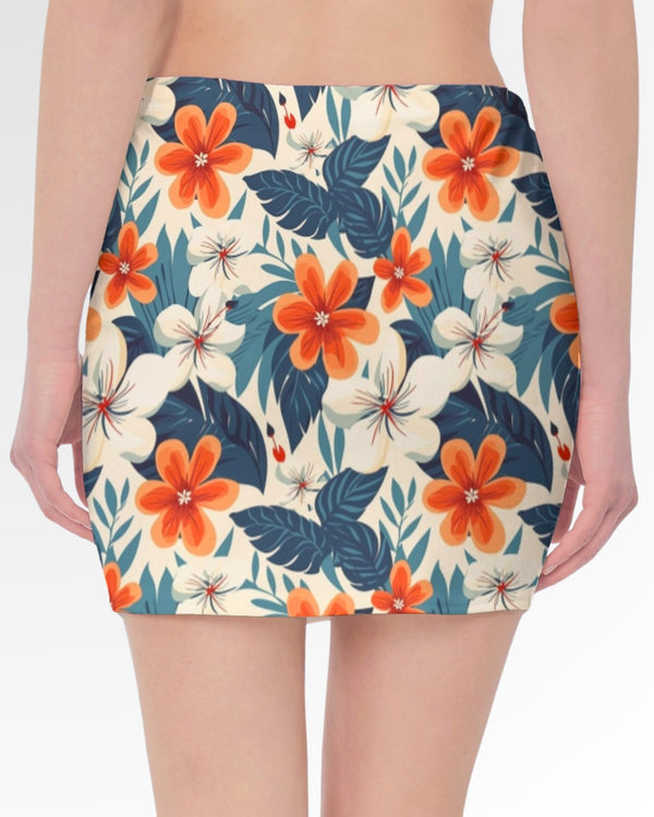 Mini Skirt - Retro Tropical Floral