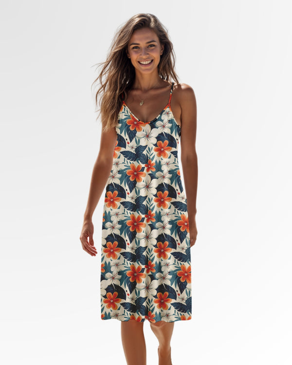 Slip Dress - Retro Tropical Floral