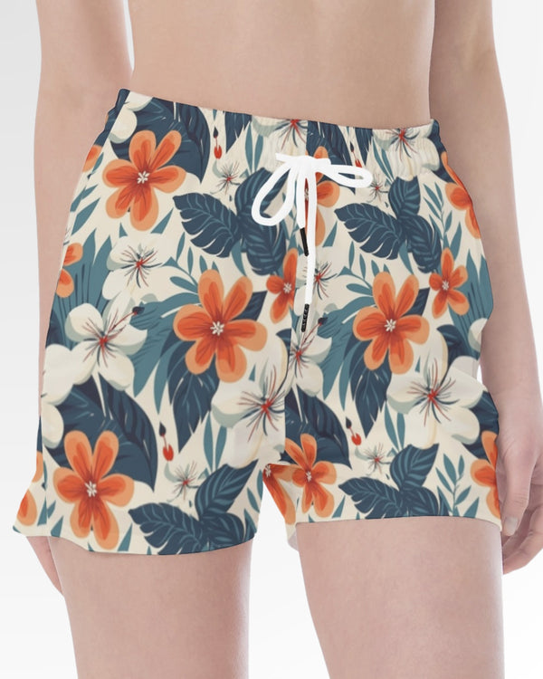 Womens Shorts - Retro Tropical Floral
