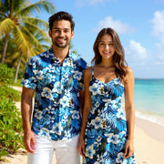 Matching Couples Outfits - Blue Hawaiian I