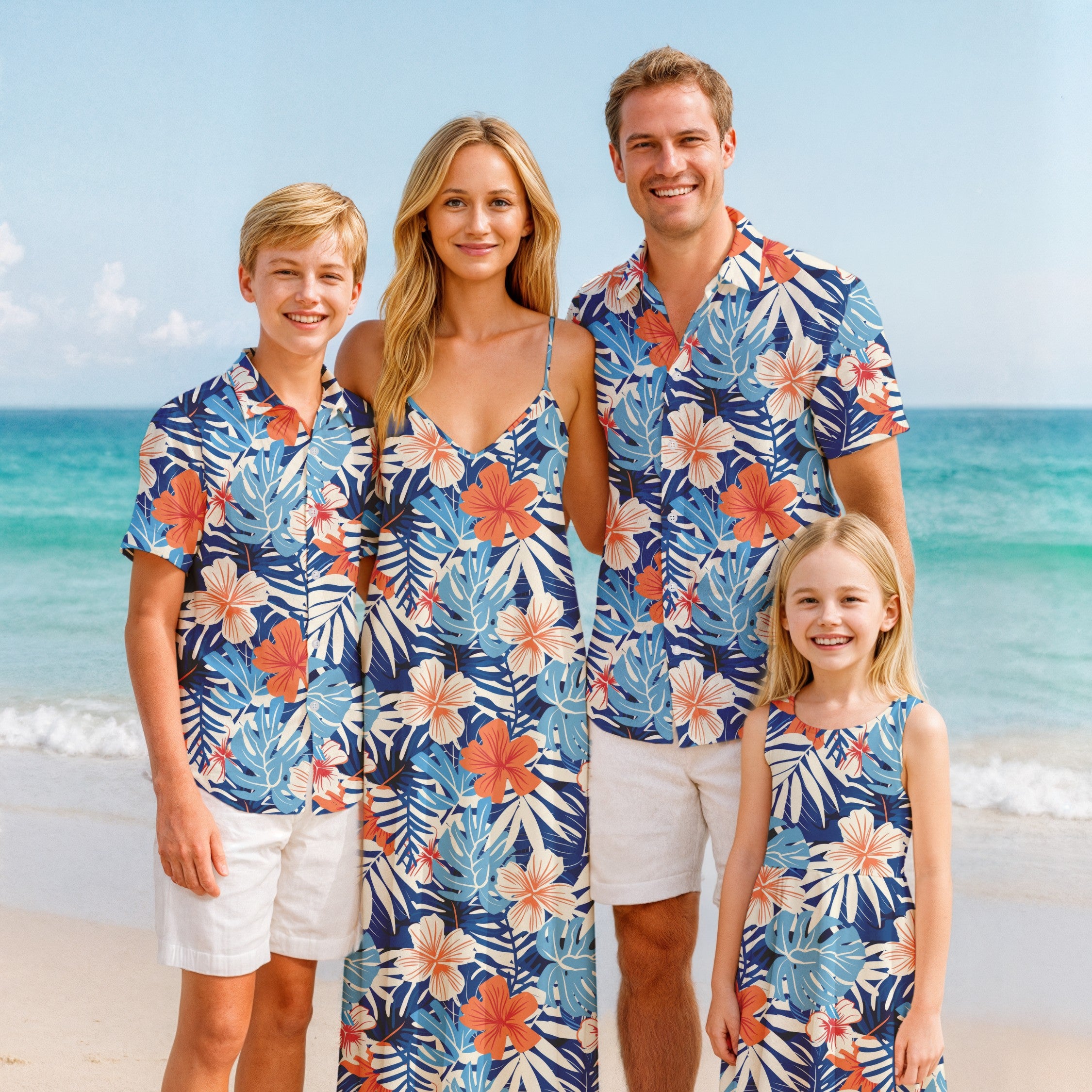 Matching Family Outfits - Blue Tropical II