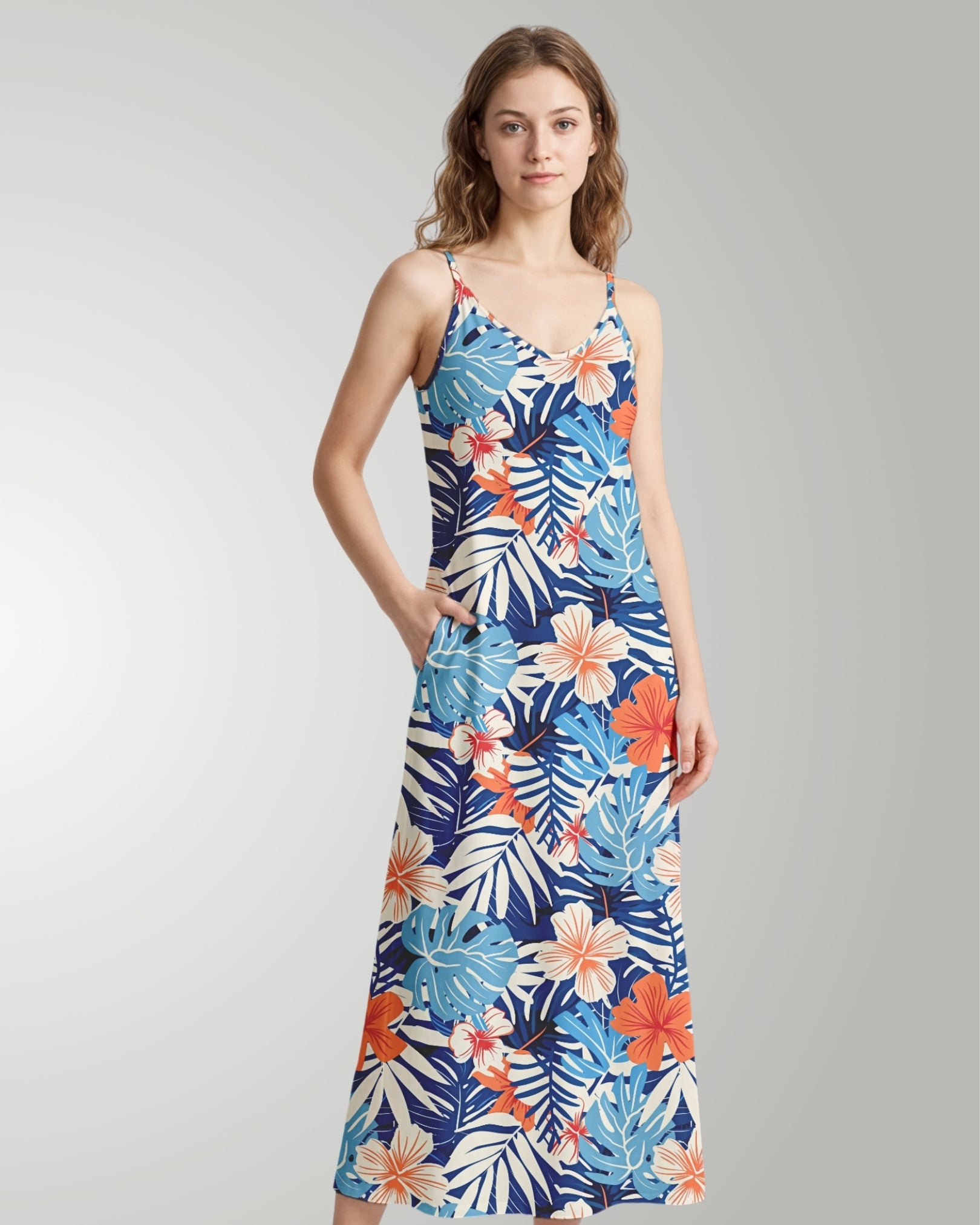 Maxi Slip Dress - Island Oasis