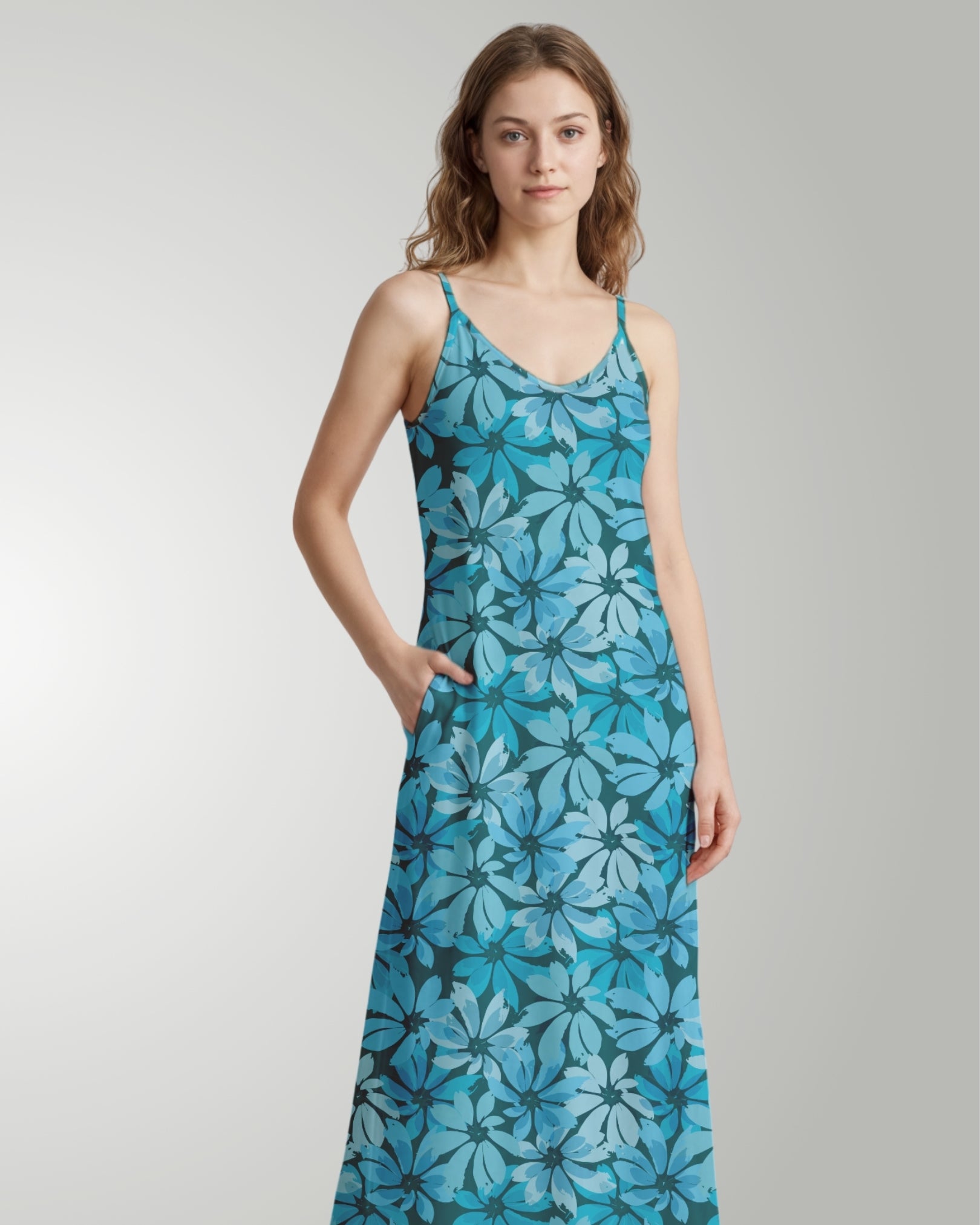 Maxi Slip Dress - Seaside Sonata