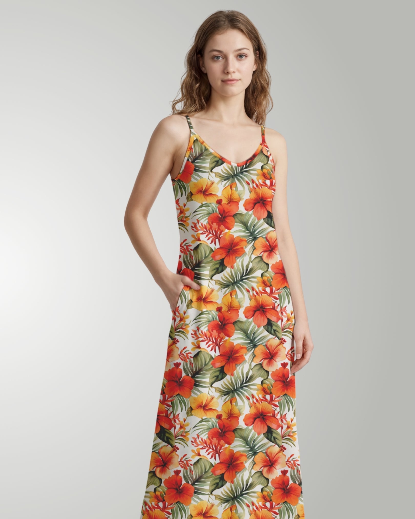 Maxi Slip Dress - Sunset Bloom