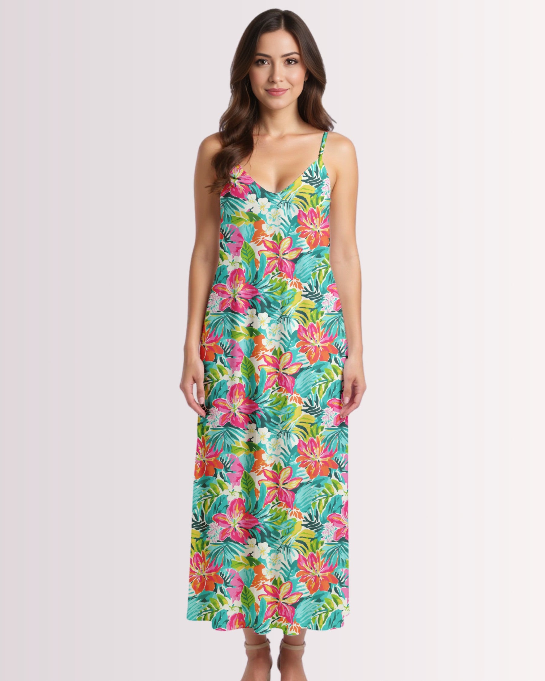 Maxi Slip Dress - Tropical Hawaiian III