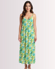 Maxi Slip Dress - Palm Leaves I