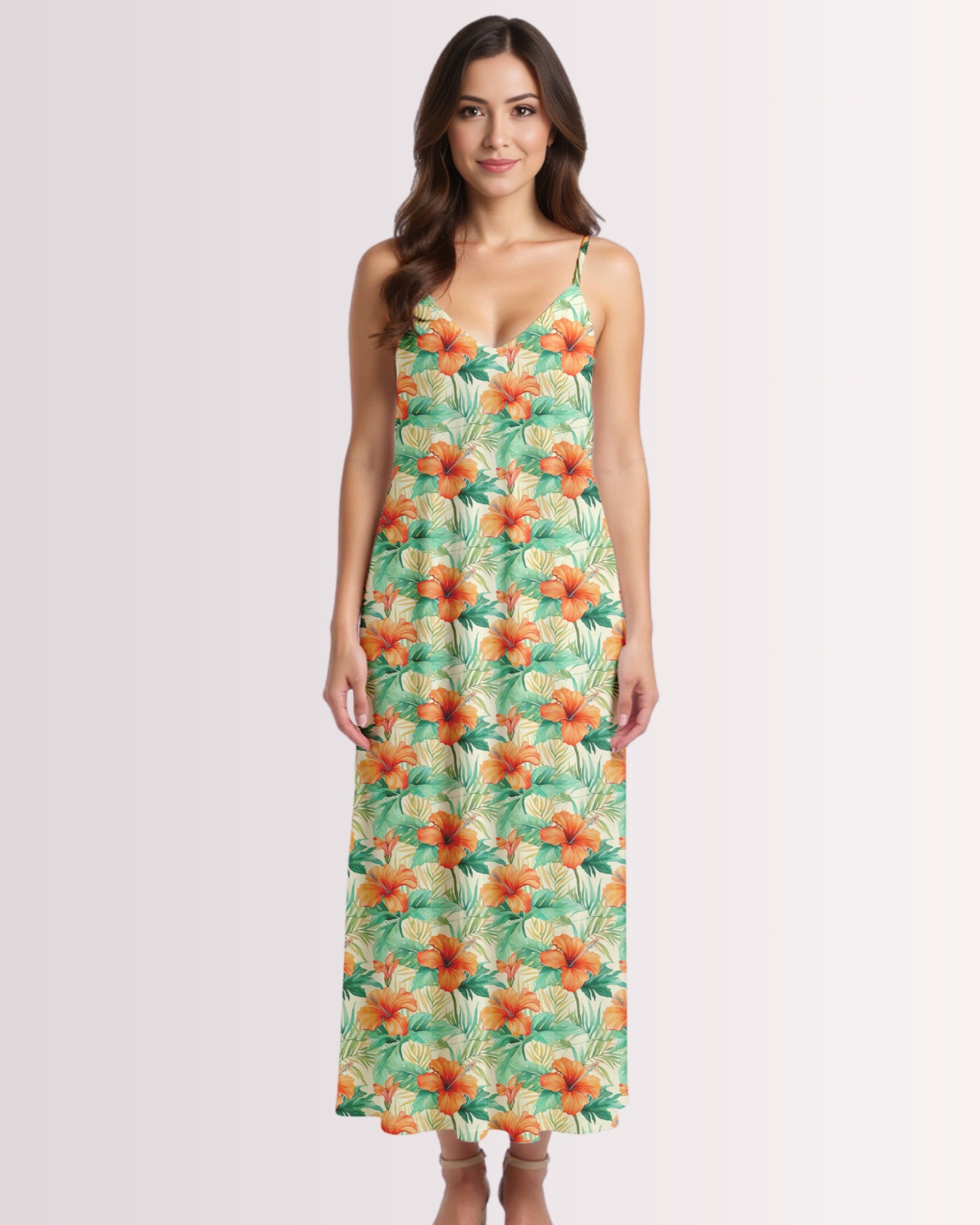 Maxi Slip Dress - Tropical Hawaiian VI