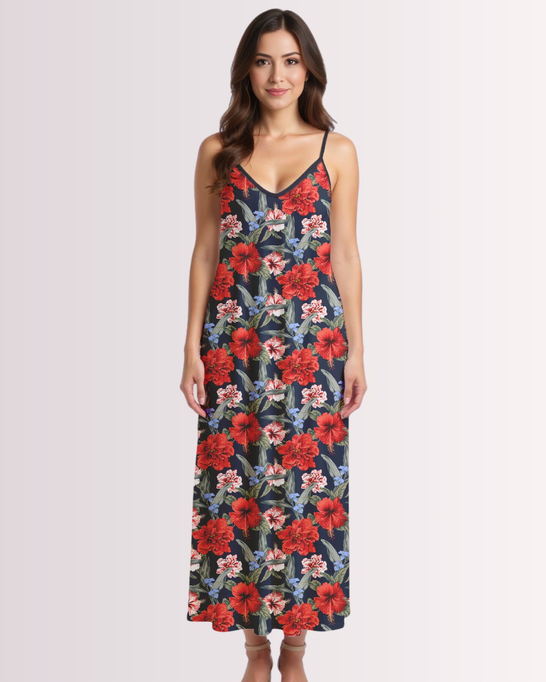 Maxi Slip Dress - Tropical Floral IX