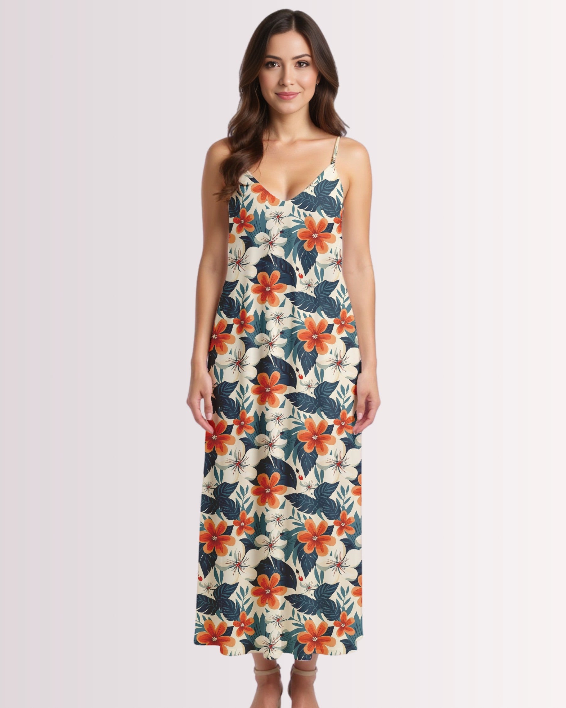 Maxi Slip Dress - Tropical Floral II