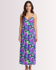 Maxi Slip Dress - Purple Hawaiian IV