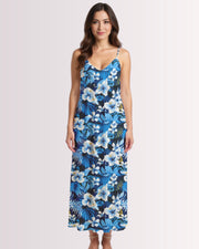 Maxi Slip Dress - Blue Hawaiian I