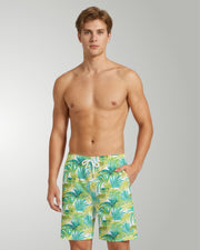 Mens Beach Shorts - Green Palms