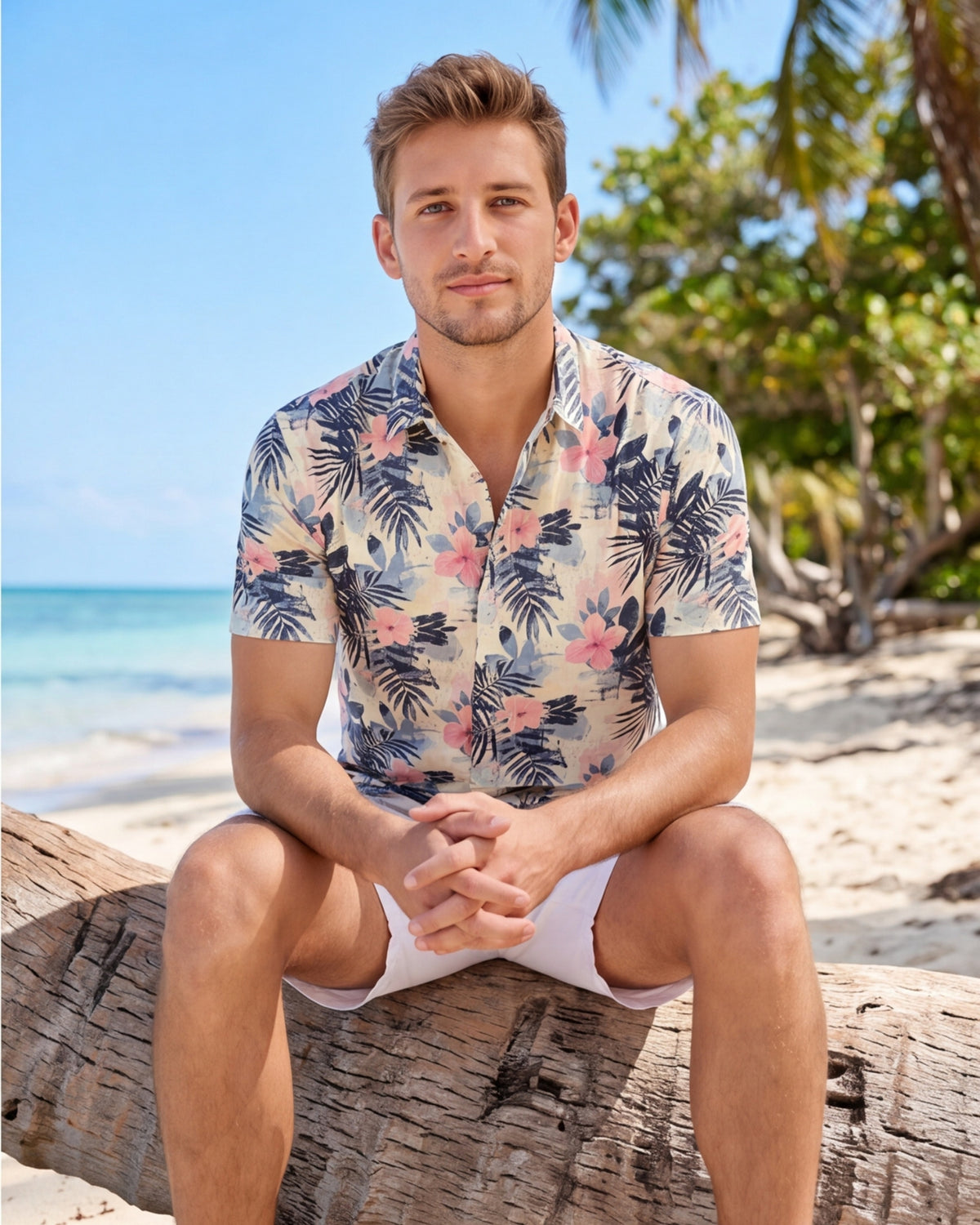 Mens Hawaiian Shirt - Coastal Dreams